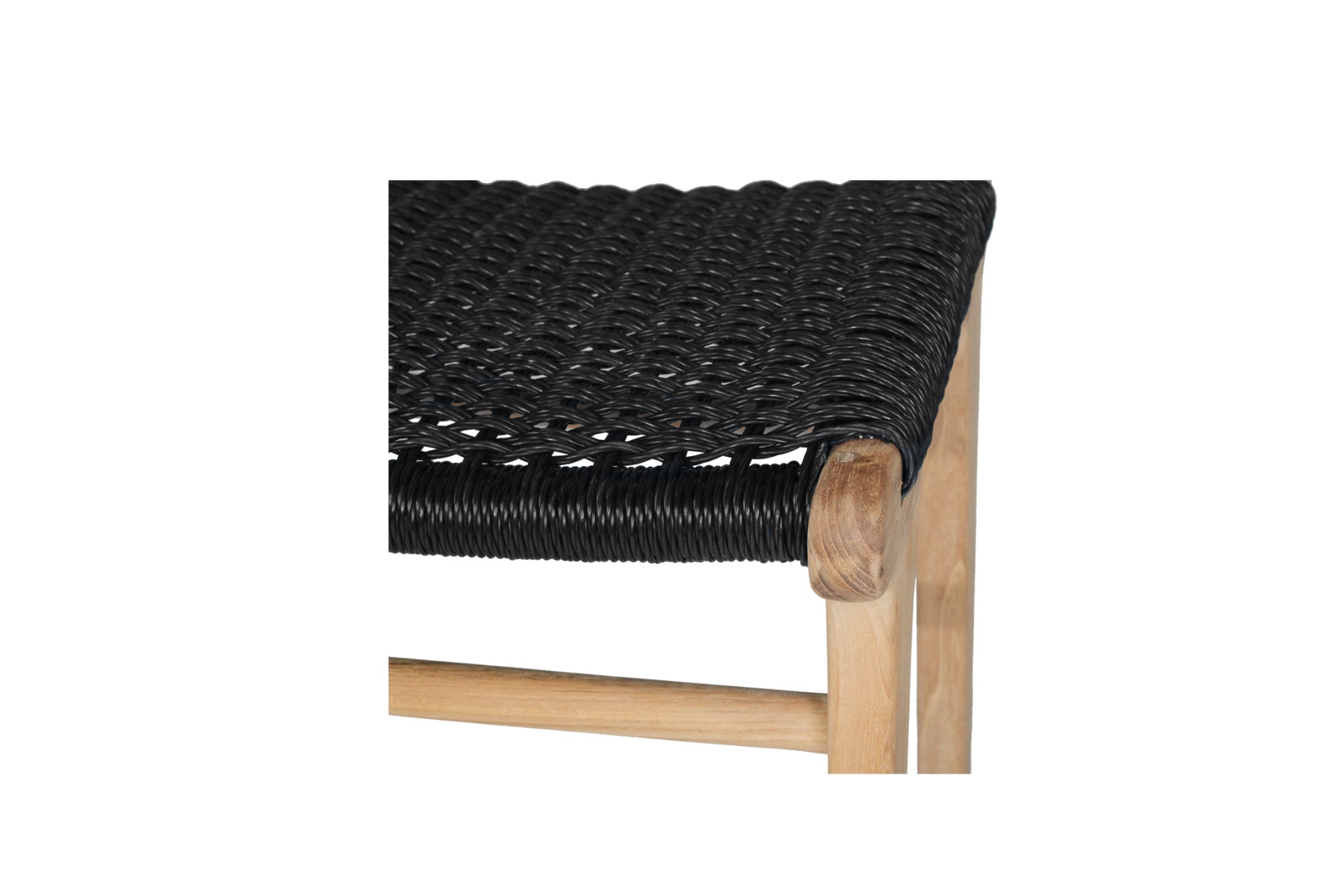 Zen Backless Counter Stool Black (Close Weave), W 45cm x D 40cm x H 68cm - Image 8