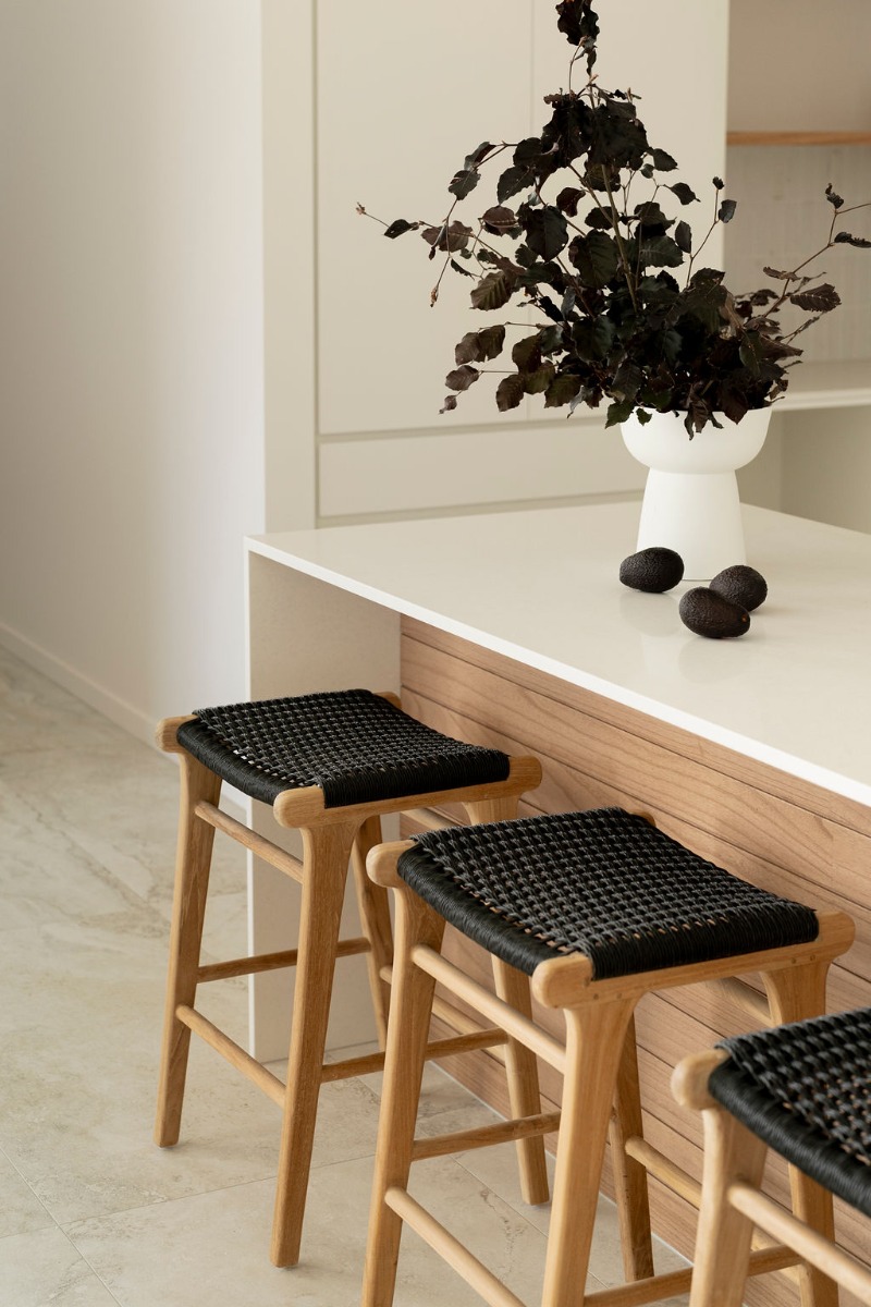 Zen Backless Counter Stool Black (Close Weave), W 45cm x D 40cm x H 68cm - Image 10