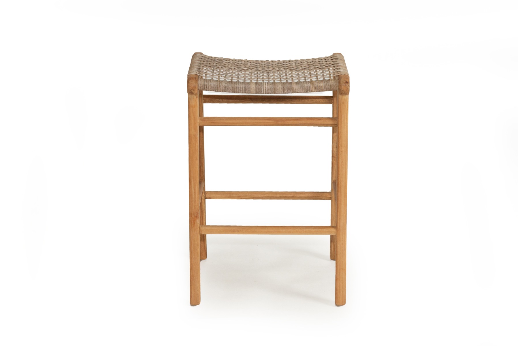 Zen Backless Counter Stool Washed Grey, W 45cm × D 40cm × H 66cm - Image 5