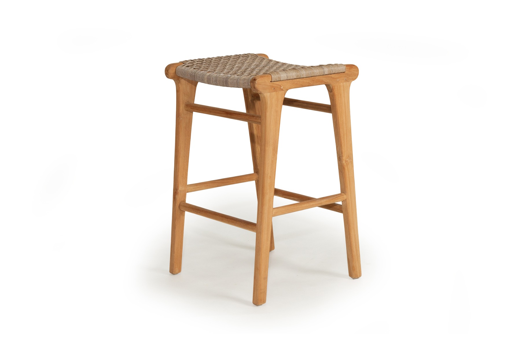 Zen Backless Counter Stool Washed Grey, W 45cm × D 40cm × H 66cm - Image 8
