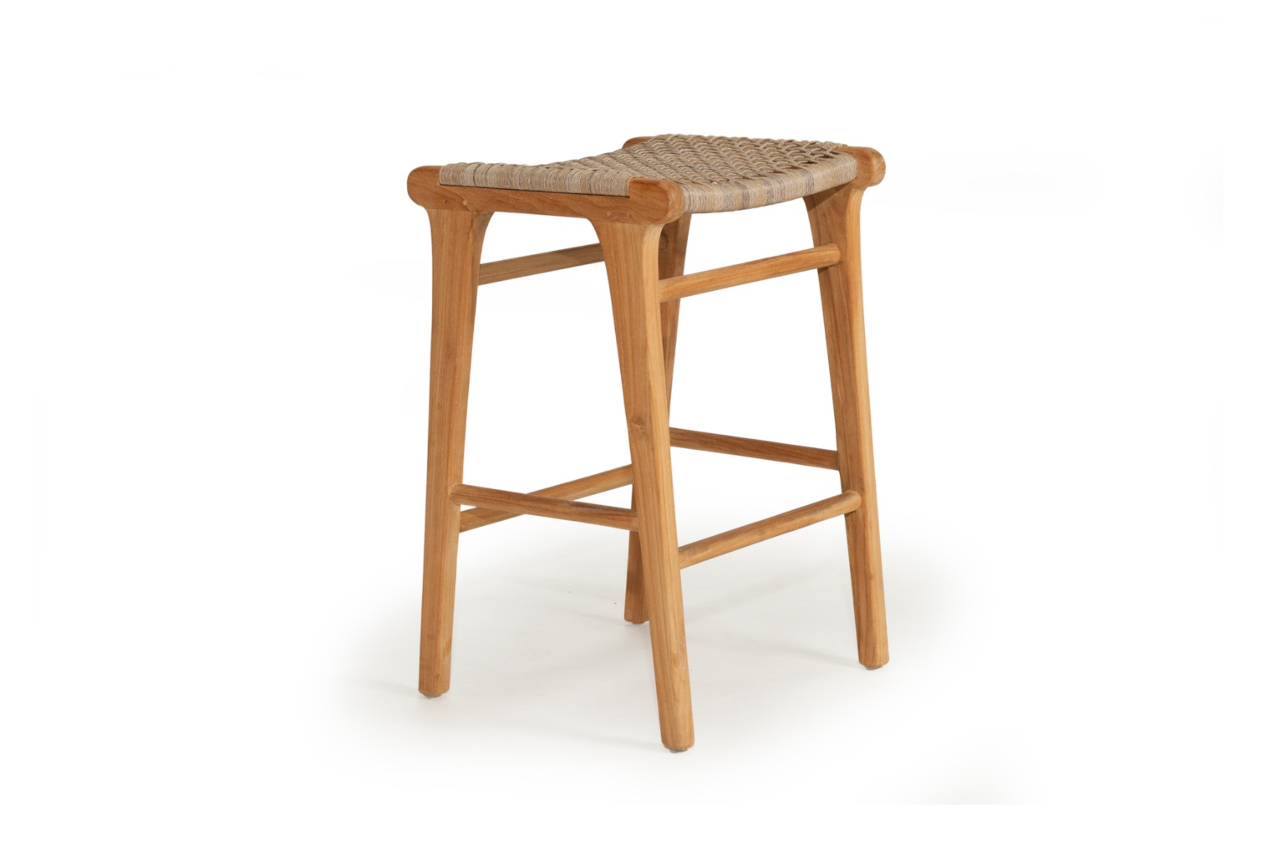 Zen Backless Counter Stool Washed Grey, W 45cm × D 40cm × H 66cm - Image 6