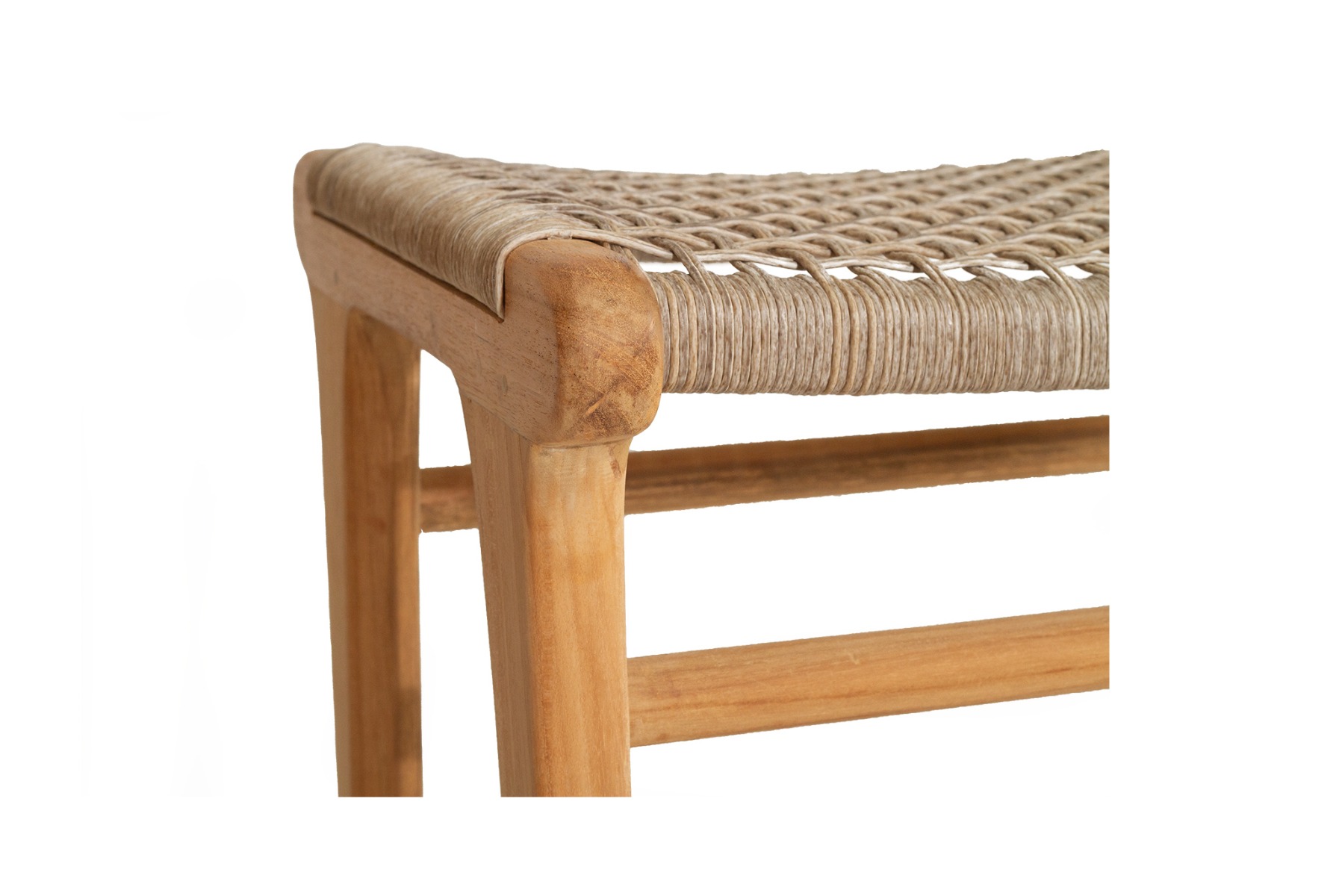 Zen Backless Counter Stool Washed Grey, W 45cm × D 40cm × H 66cm - Image 3