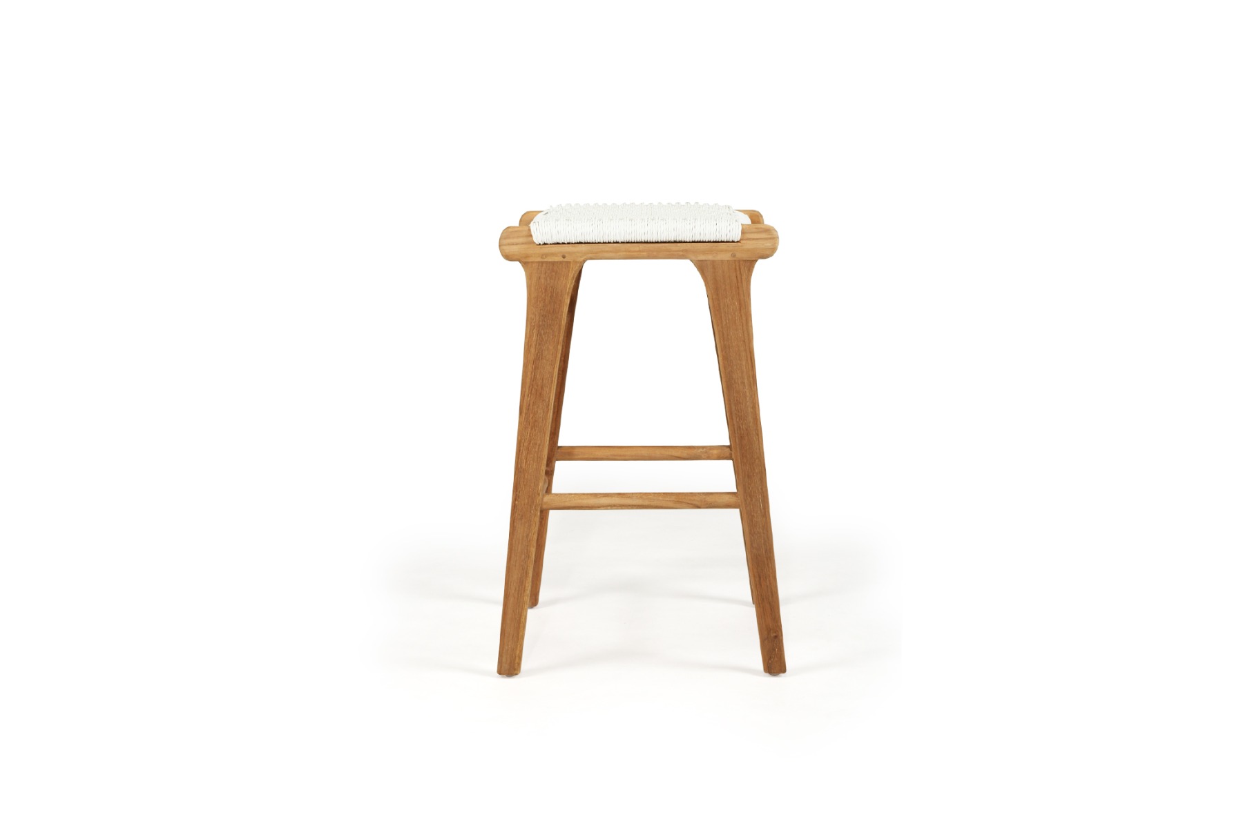 Zen Backless Counter Stool White (Close Weave), W 45cm x D 40cm x H 66cm - Image 6