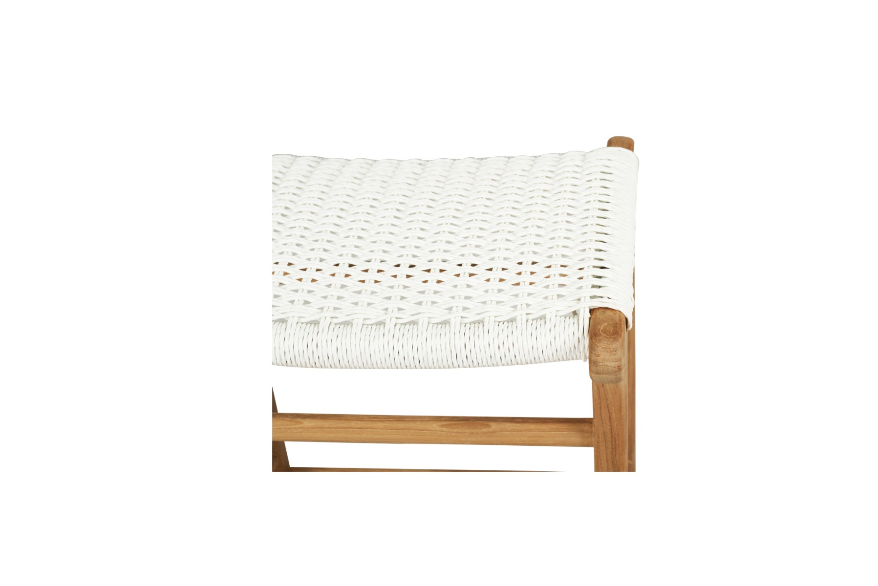 Zen Backless Counter Stool White (Close Weave), W 45cm x D 40cm x H 66cm - Image 3