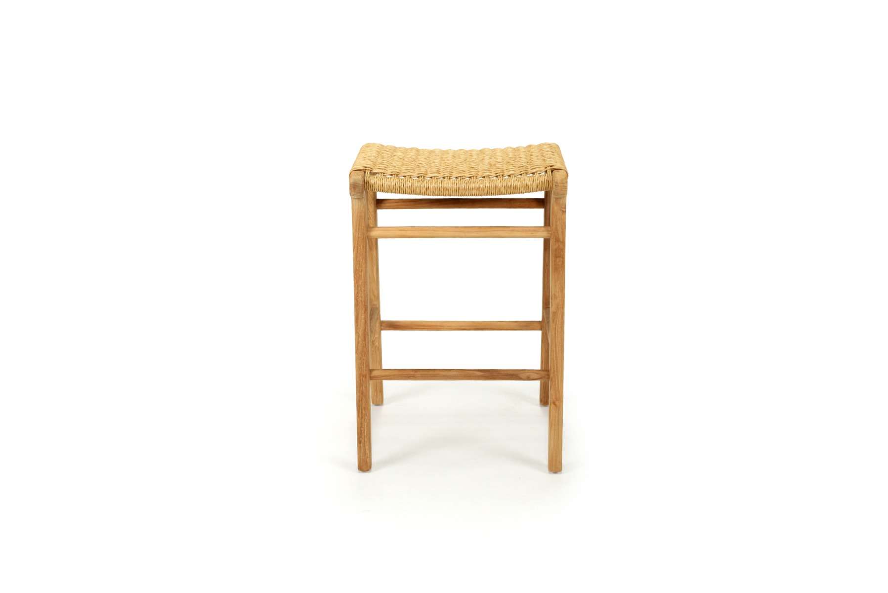 Zen Backless Counter Stool Sand (Close Weave), W 45cm x D 40cm x H 66cm - Image 9
