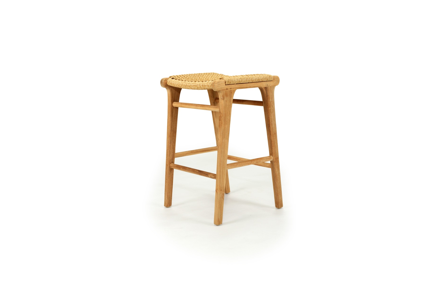 Zen Backless Counter Stool Sand (Close Weave), W 45cm x D 40cm x H 66cm - Image 10