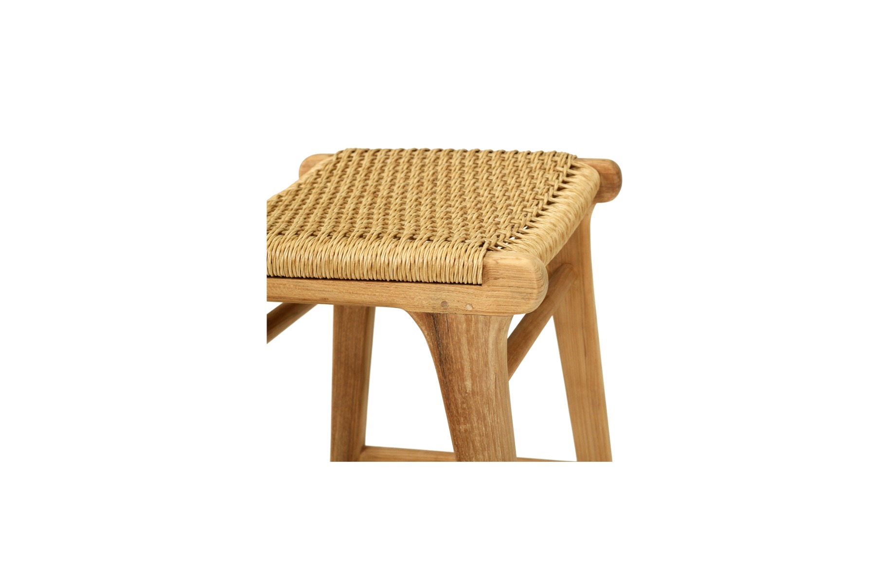 Zen Backless Counter Stool Sand (Close Weave), W 45cm x D 40cm x H 66cm - Image 12