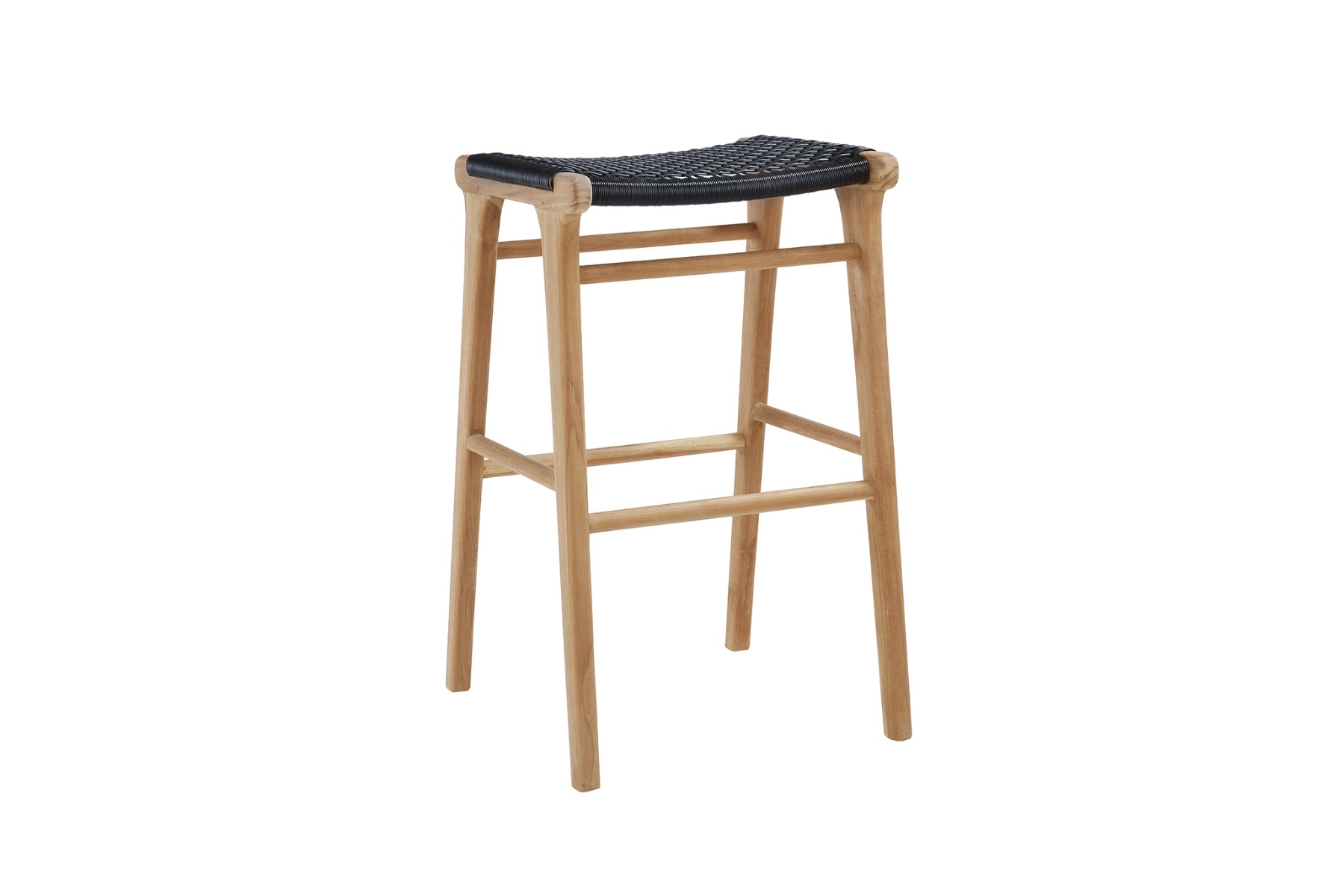 Zen Backless Bar Stool Black, W 45cm x D 40cm x H 78cm - Image 4